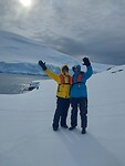 Zwaaien op Antarctica
