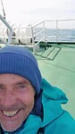 Op de terugweg. Hoge golven.