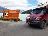 Carretera Austral bord aan het einde van de weg