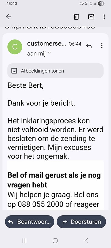 Chat van DHL