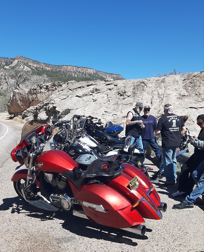 Harleys on the road