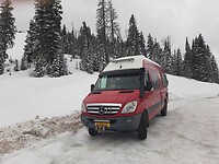 Nog meer sneeuw, bushcamp bij Alpine