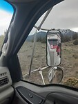 Vanuit de cabine een foto van onze bus.