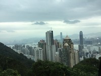 Uitzicht vanaf de Victoria Peak over Hong Kong