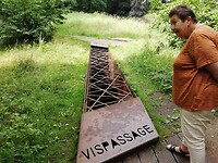 Vissentrap bij de watermolen bij kasteel Hackfort