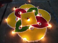 Rangoli voor het tehuis.