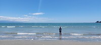 Het strand in Nelson.