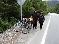 Twee van de vele fietsers/MTB die we ontmoetten.