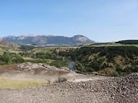 In de verte de stad Coyhaique