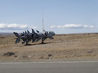 Een kunstwerk langs de weg naar El Calafate