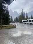 Lake Moraine in de regen