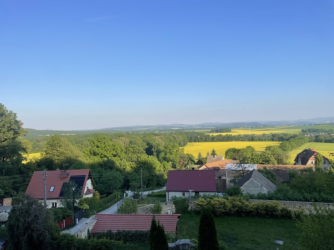 Vanuit onze hotelkamer in Grodziec Polen