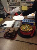 al het eten in kunst voor kerstfeestje