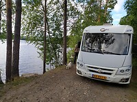 Het eerste vrije camperplekje in Noorwegen bij Harestua