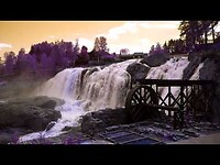 GUIDE2NORWAY Haugfossen waterfall at Blaafarveverket in Norway.