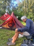 Ontbijtje bij de tent