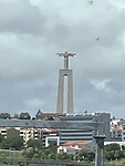 Christusbeeld kijkt naar Lissabon
