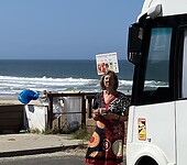 Koffiestop bij strand van Sines