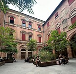 Een van de mooie Piazza’s in Bologna.