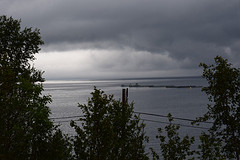 Dreigende wolken bij vertrek