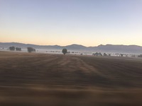 Het uitzicht vanuit de trein vanochtend