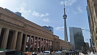 Nog een laatste blik op de CN Tower en Union Station