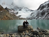 Fitz Roy Trail, eindpunt: Laguna de Los Tres (en Fitz Roy in de mist)