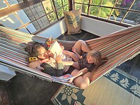 rustdag in de veranda