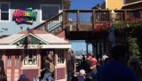 Na de ochtendgymnastiek, drukte op de Fisherman's Wharf