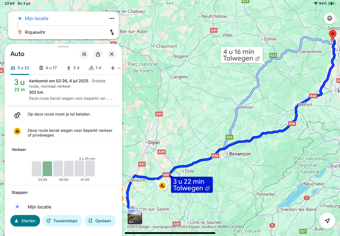 De route