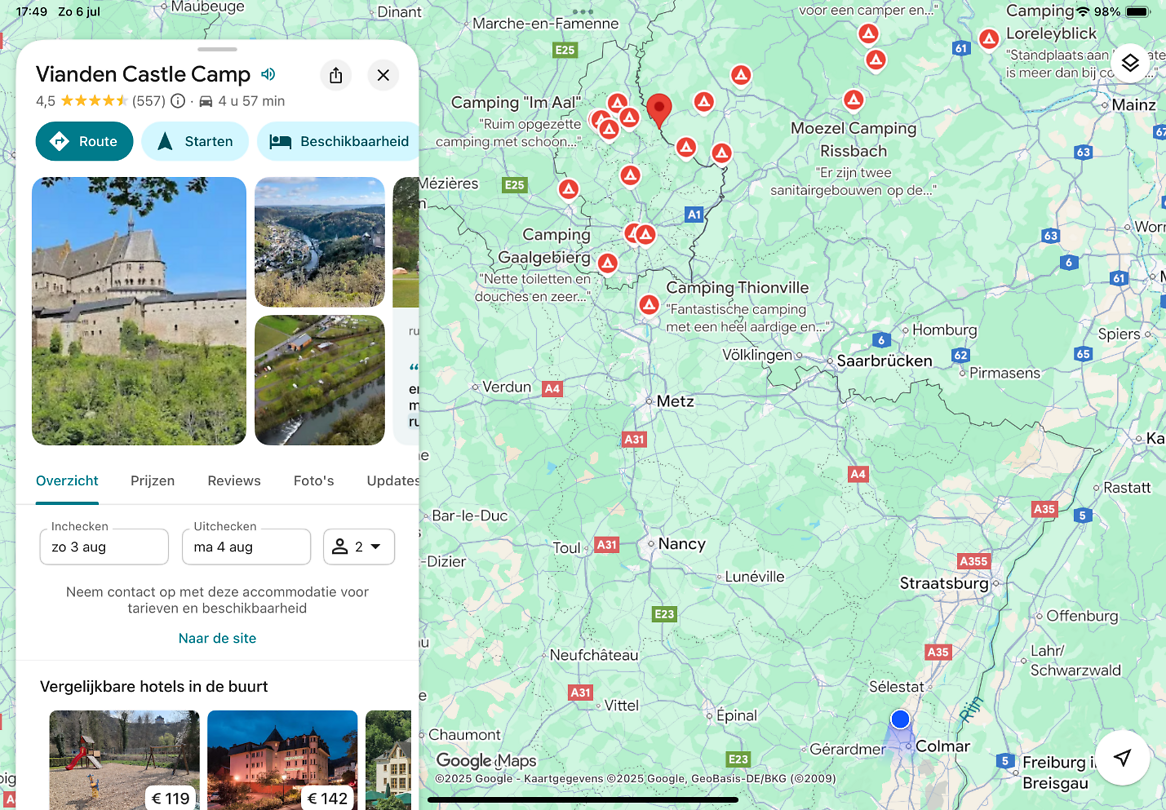 Route naar Vianden
