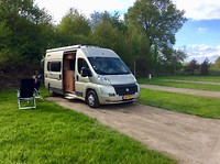 Onze 1e camperplek in Linden