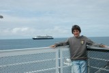 Holland America lijn "Volendam" op de achtergrond