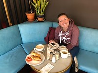 Lekker een Nanaimo bar eten :)