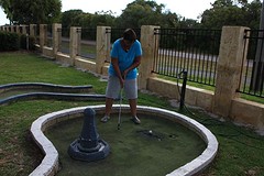 Minigolf op de camping in Albany