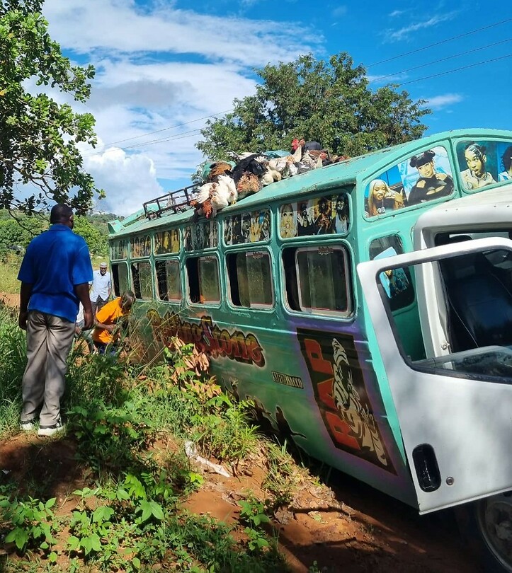 Vast gelopen bus