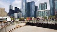 Steam whistle brewerie en skyline Toronto