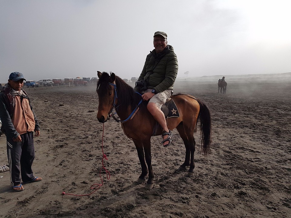 Het laatste stuk op het paard naar trap om de Bromo te zien.