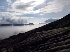 Het uitzicht aan de voet van de Bromo.