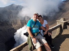 De Bromo. De rand van de krater.