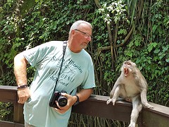 Monkey Forest Ubud. Hij moest gapen...