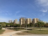 Enorm stadspark, aangelegd in oude rivierbedding door heel de stad