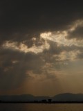 Zon boven Inle lake