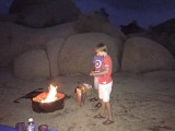 BBQ'en op  campground Jumbo Rock in Yoshua Tree
