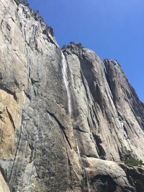 Weinig water in de upper fall Yosemite