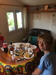 Björn heeft zijn spaghetti carbonara.