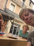 Crêpes eten op het forum.