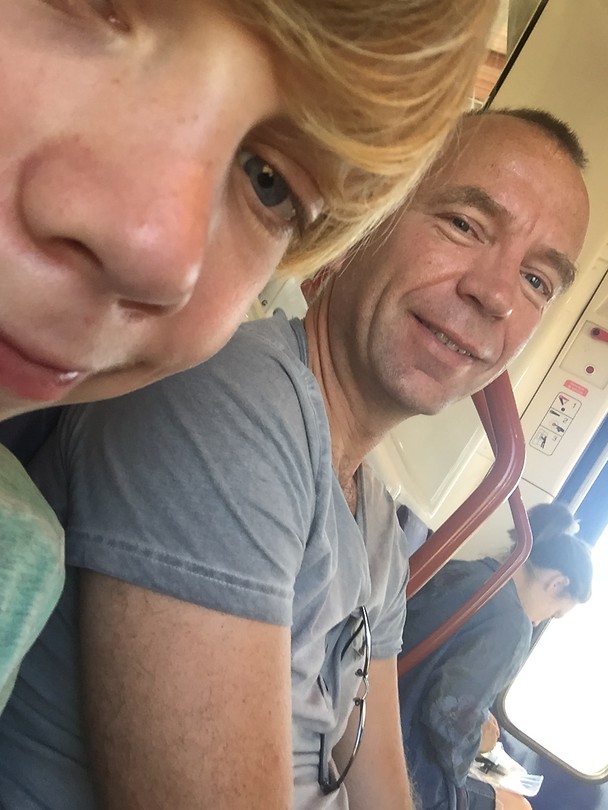 In de trein naar Avignon.