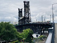 De oude Steel Bridge in Portland