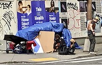 Op de stoep downtown in Portland